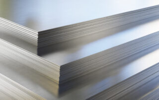 Steel,Or,Aluminum,Sheets,In,Warehouse,,Rolled,Metal,Product.,3d